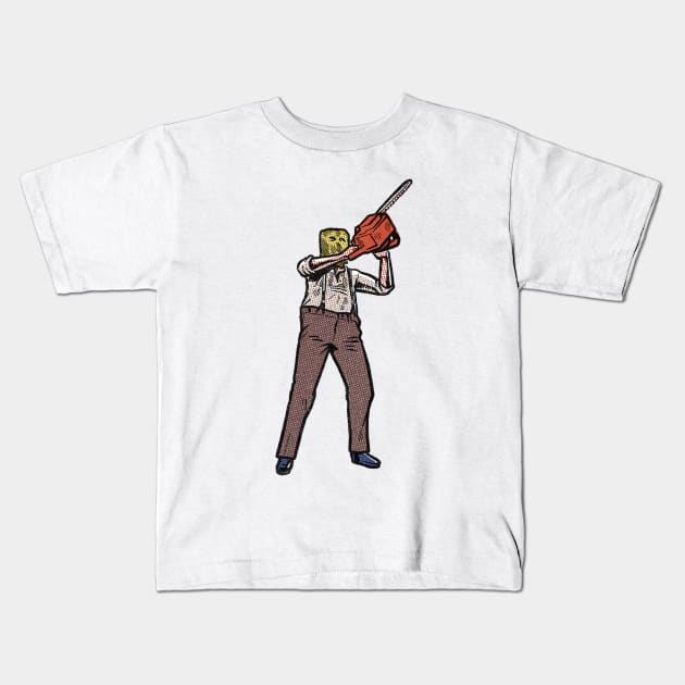 Chainsaw Psycho from Resident Evil 4 fan art Kids T-Shirt by MarkScicluna